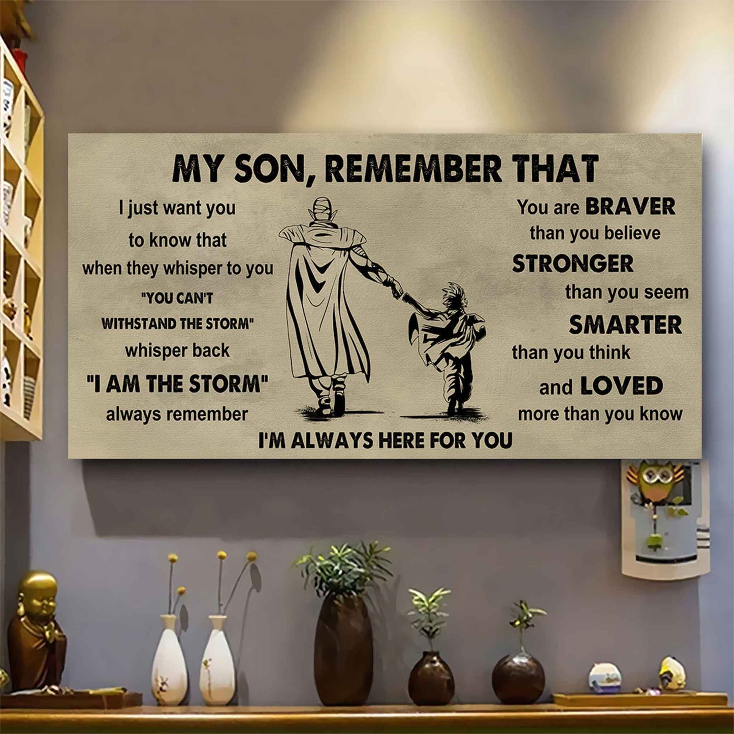 Personalized DRB Poster Canvas - My Son Remember That Whisper Back I Am The Storm