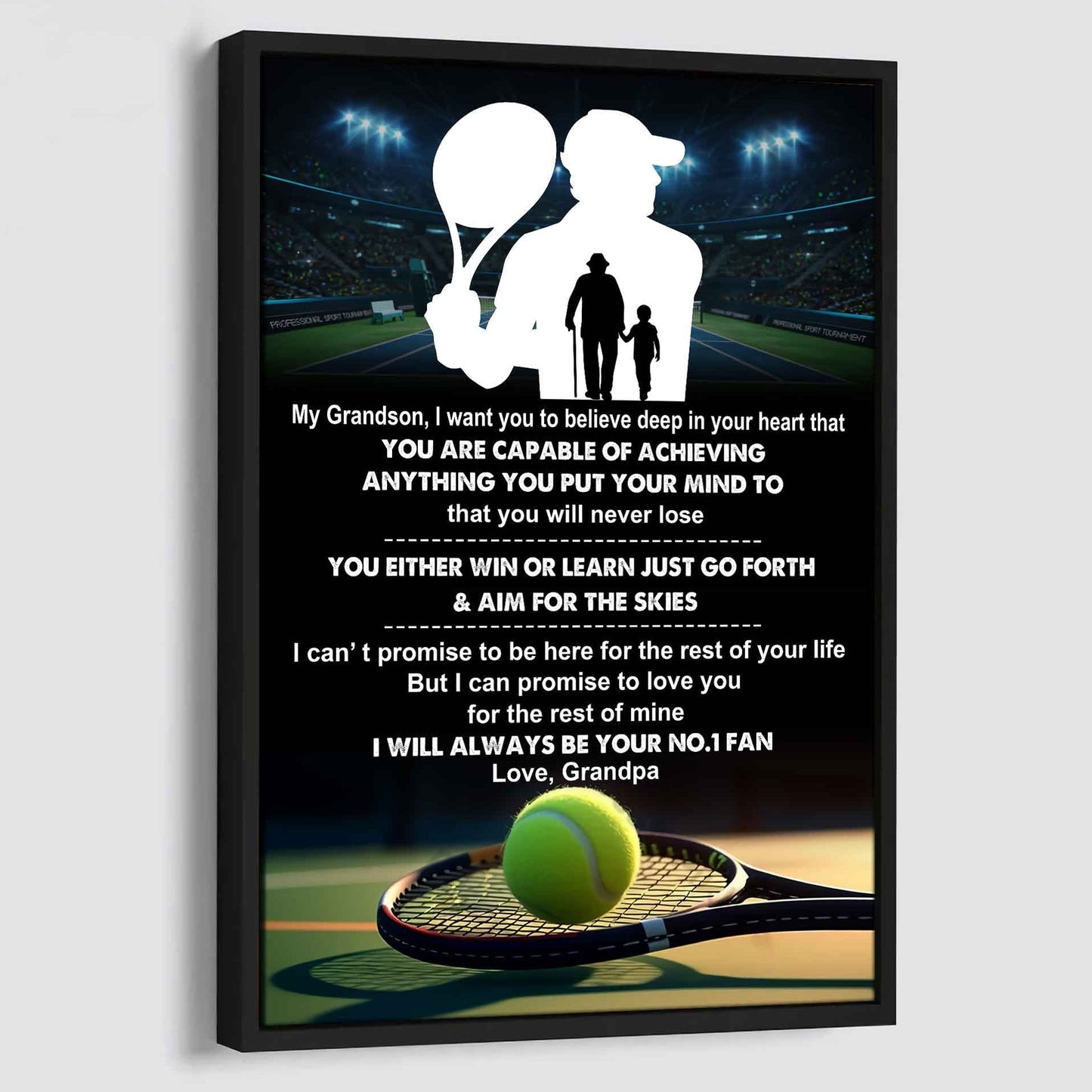 Soccer Poster Canvas Granpa To Grandson - That You Will Never Lose You Either Win Or Learn I Will Always Your No 1 Fan