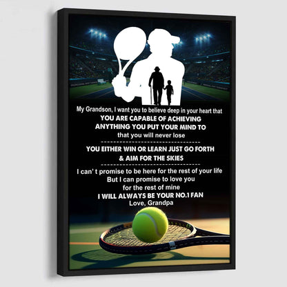 Soccer Poster Canvas Granpa To Grandson - That You Will Never Lose You Either Win Or Learn I Will Always Your No 1 Fan