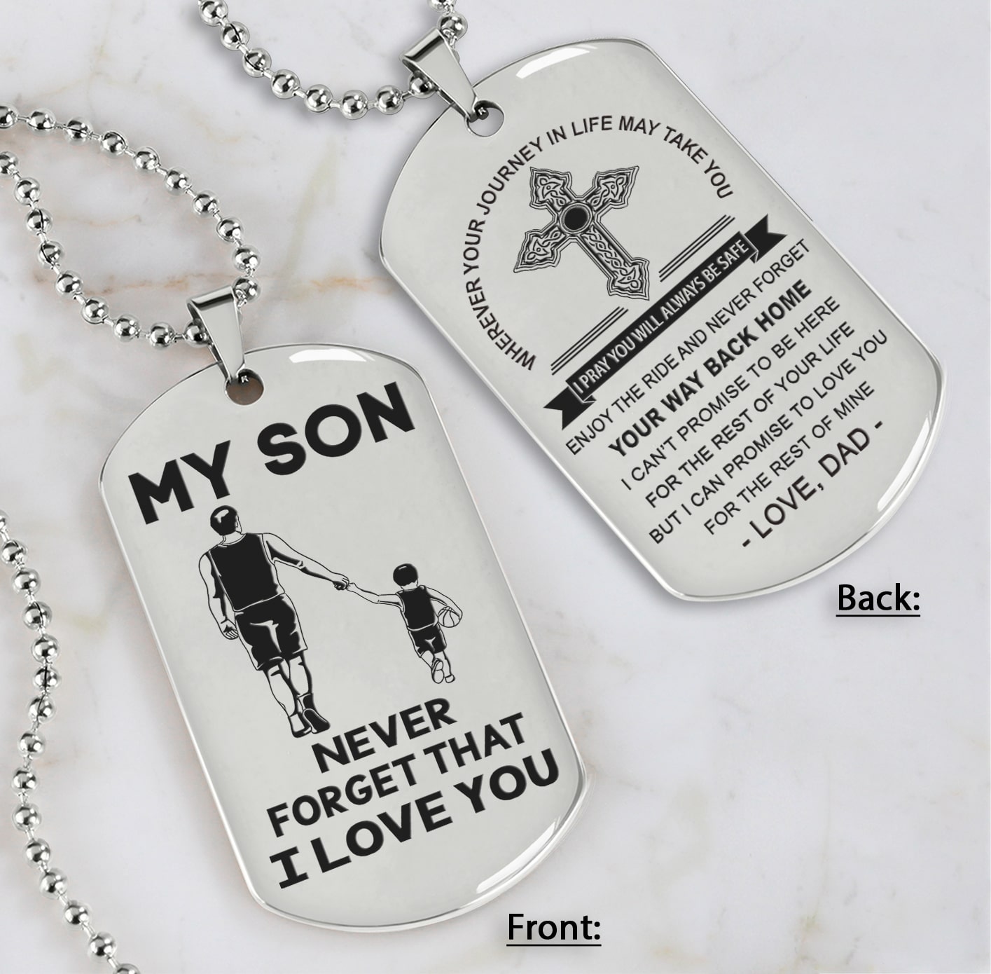 Samurai customizable engraved dog tag, gifts from dad mom to son- Be the nice kid