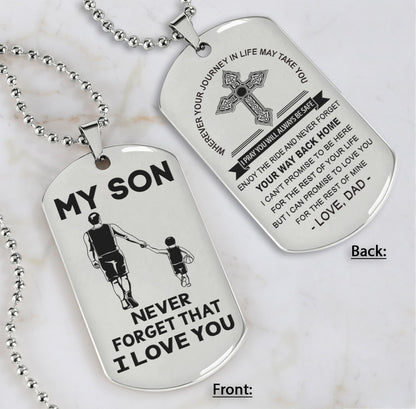 Samurai customizable engraved dog tag, gifts from dad mom to son- Be the nice kid