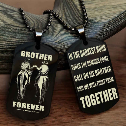Knight Templar Personalized Double Sided Dog Tag For My Brother - Call On Me Brother And We Will Fight Them Together Gift For Your Friend