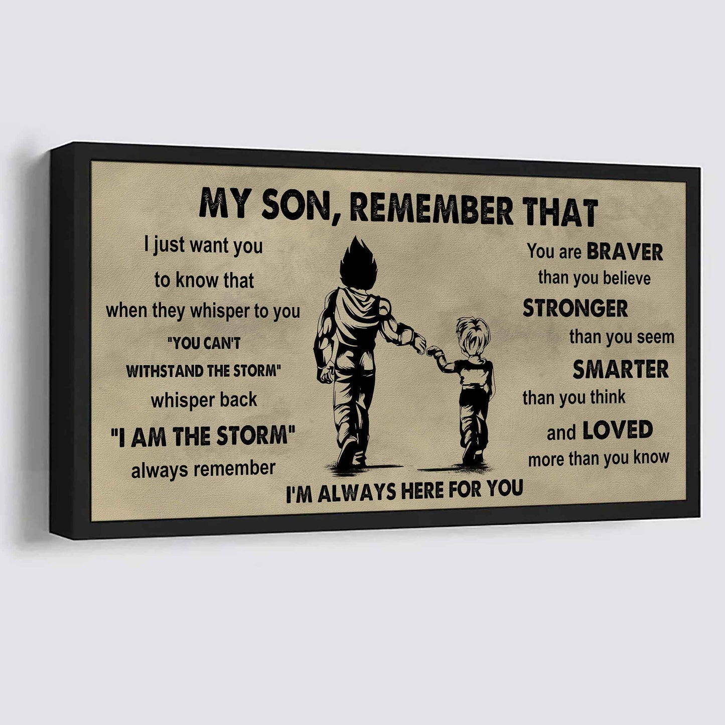 Personalized DRB Poster Canvas - My Son Remember That Whisper Back I Am The Storm