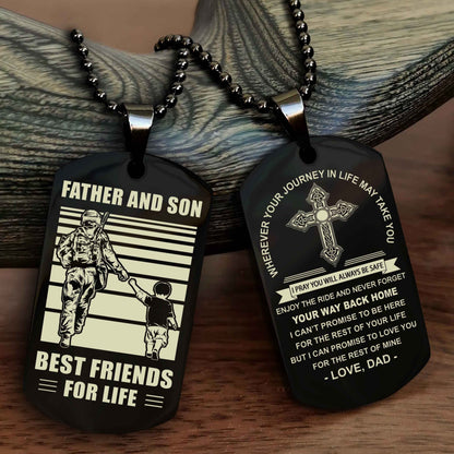 Knight Templar Cross Double Sided Dog Tag Father And Son Best Friend For Life - Gift For Son Never Forget Your Way Back Home