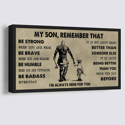 Personalized DRB Poster Canvas - My Son Remember That Be Strong When You Are Weak Be Badass Everyday