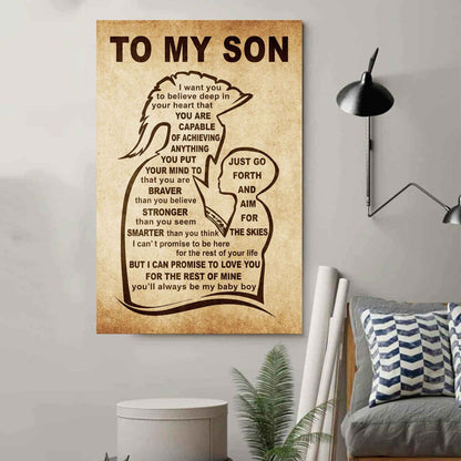Personalized Family Poster Canvas That You Are Braver Than You Believe To My Son Gift From Dad Gift For Your Son