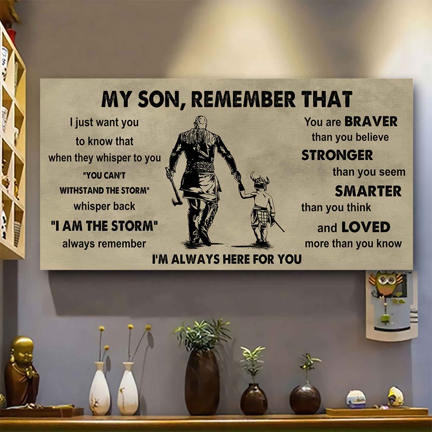 Personalized DRB Poster Canvas - My Son Remember That Whisper Back I Am The Storm