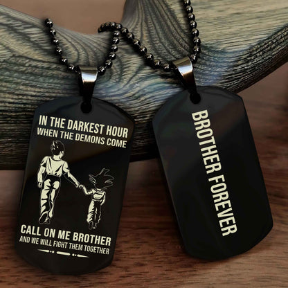 Soldier Customizable engraved black dog tag double sided gift from brother, brother forevers