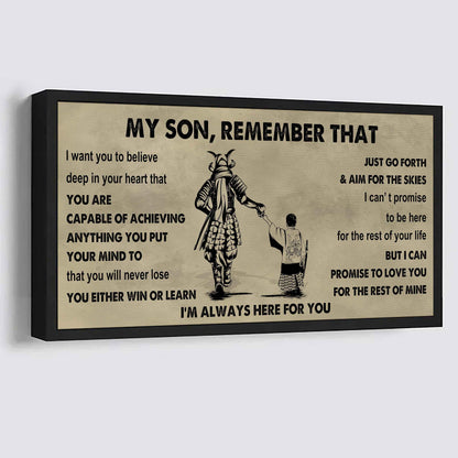 Personalized DRB Poster Canvas - My Son Remember That You Will Never Lose You Either Win Or Learn