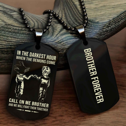 Soldier Customizable engraved black dog tag double sided gift from brother, brother forevers