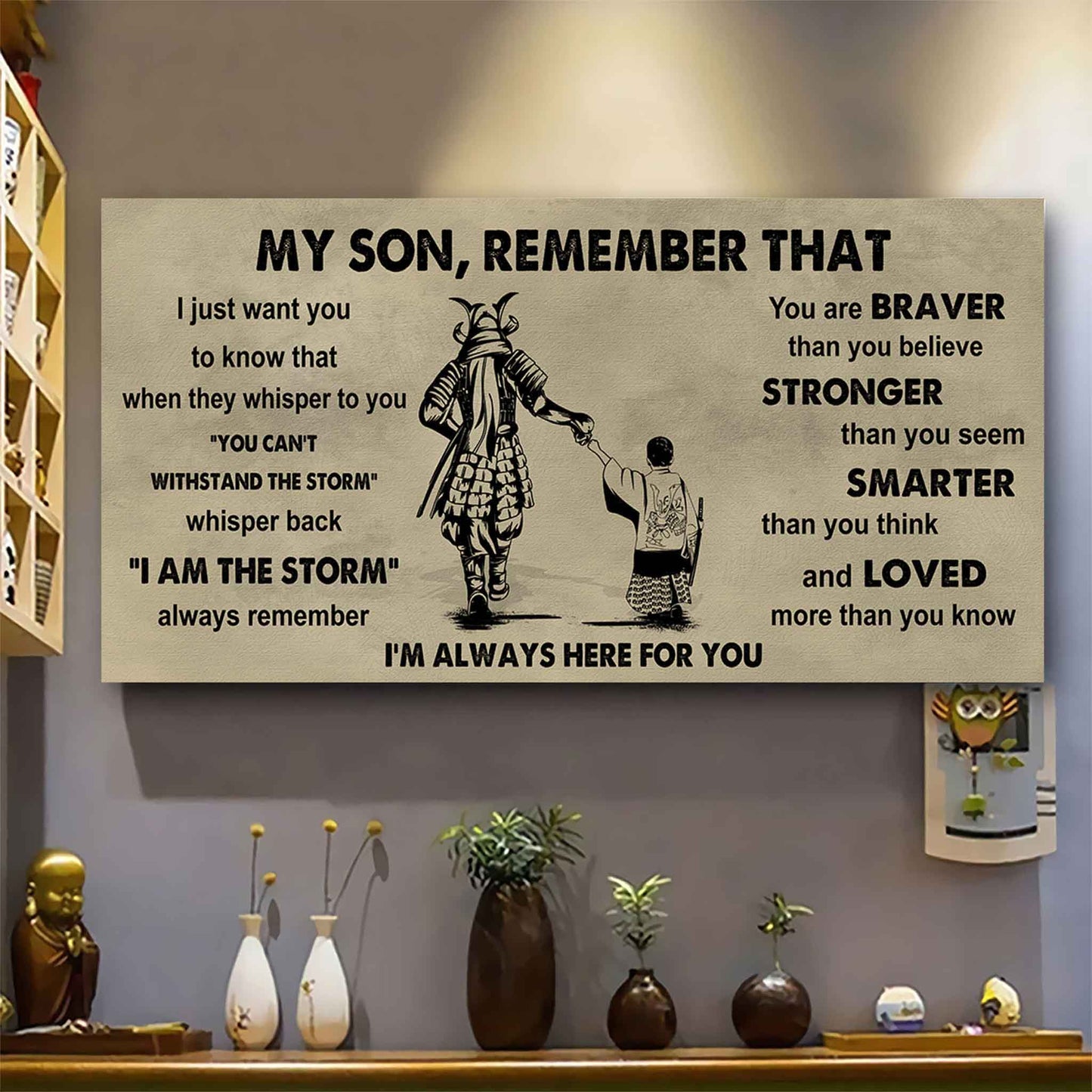 Personalized DRB Poster Canvas - My Son Remember That Whisper Back I Am The Storm