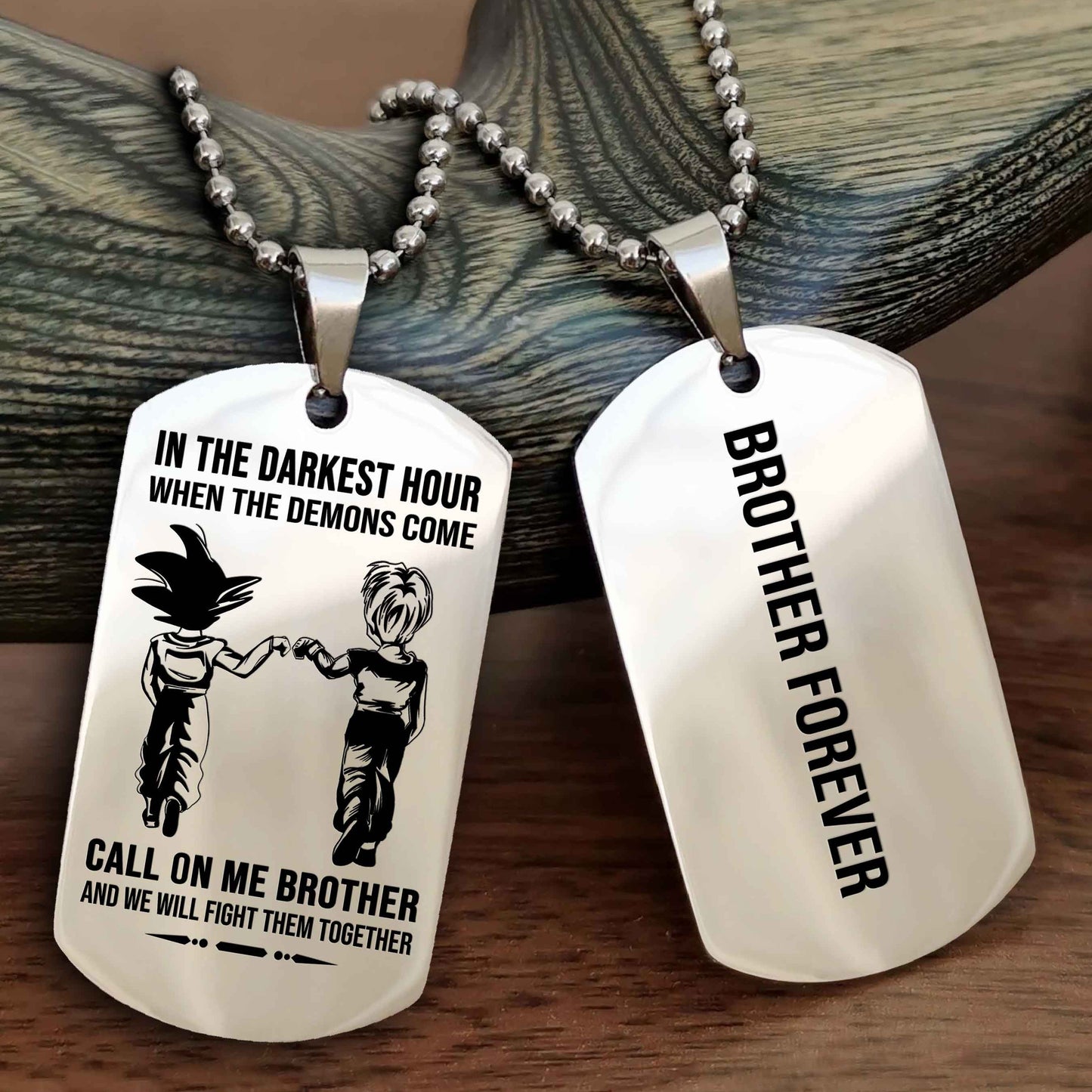 OP team 3 Customizable engraved black dog tag double sided gift from brother, brother forevers