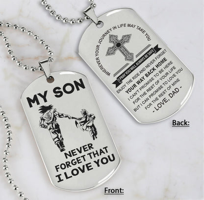 Samurai customizable engraved dog tag, gifts from dad mom to son- Be the nice kid