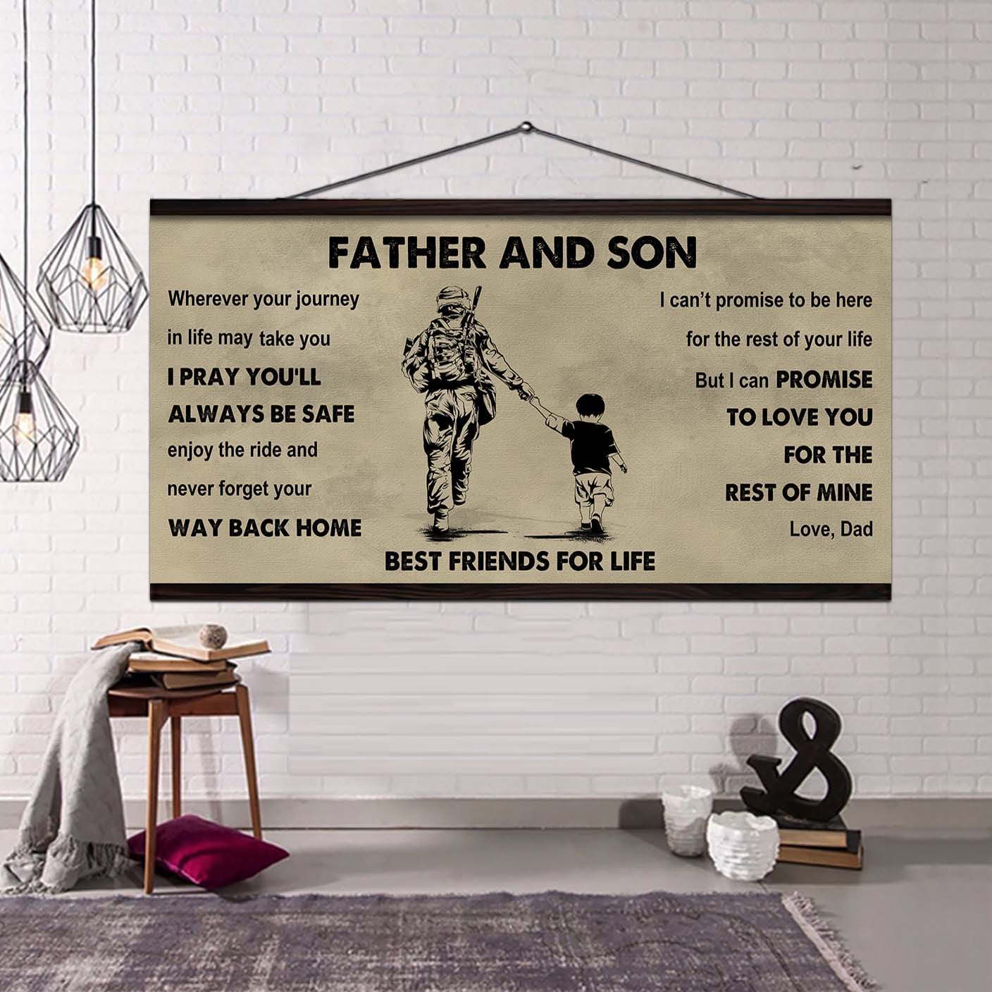 Knight Templar Father And Daughter Best Friends For Life - Ver 2 Never Forget Your Way Back Home Poster Canvas Gift For Son From Father
