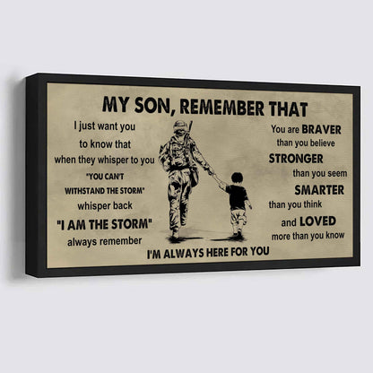 Personalized DRB Poster Canvas - My Son Remember That Whisper Back I Am The Storm