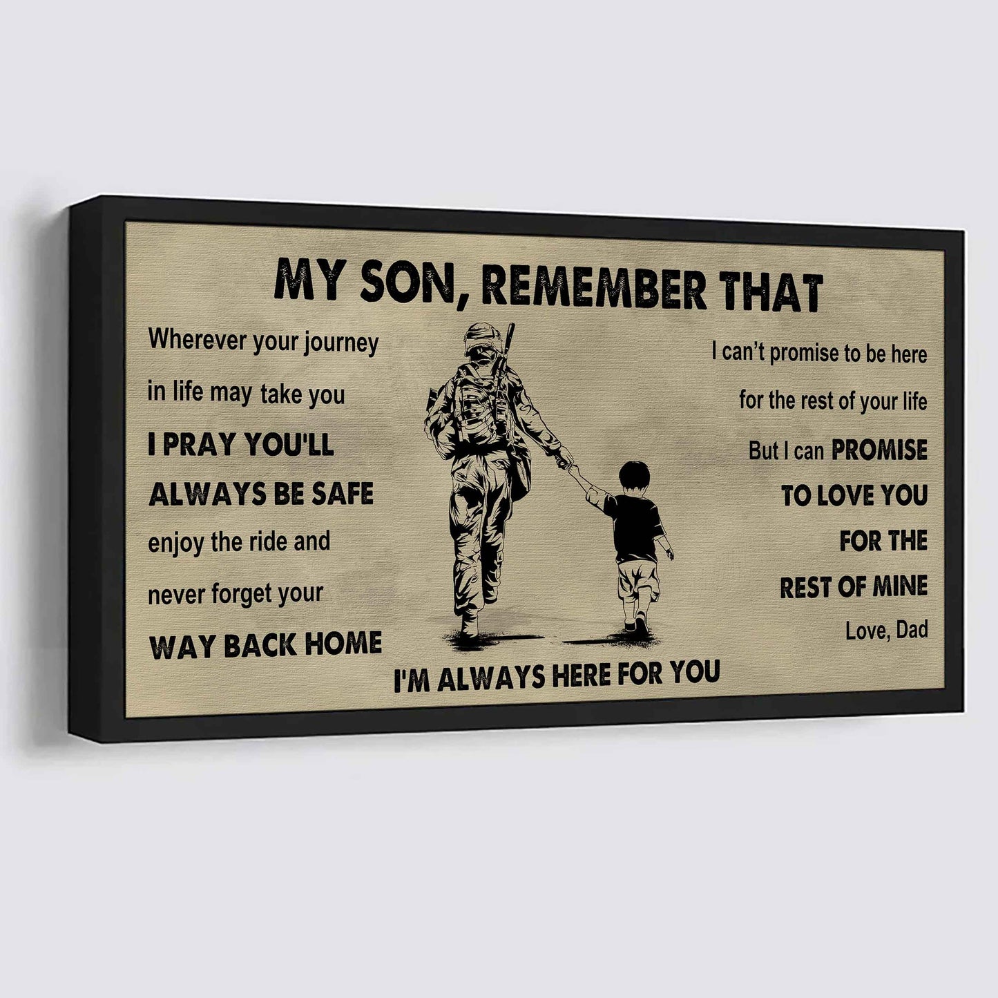 Personalized DRB Poster Canvas - My Son Remember That Never Forget Your Way Back Home