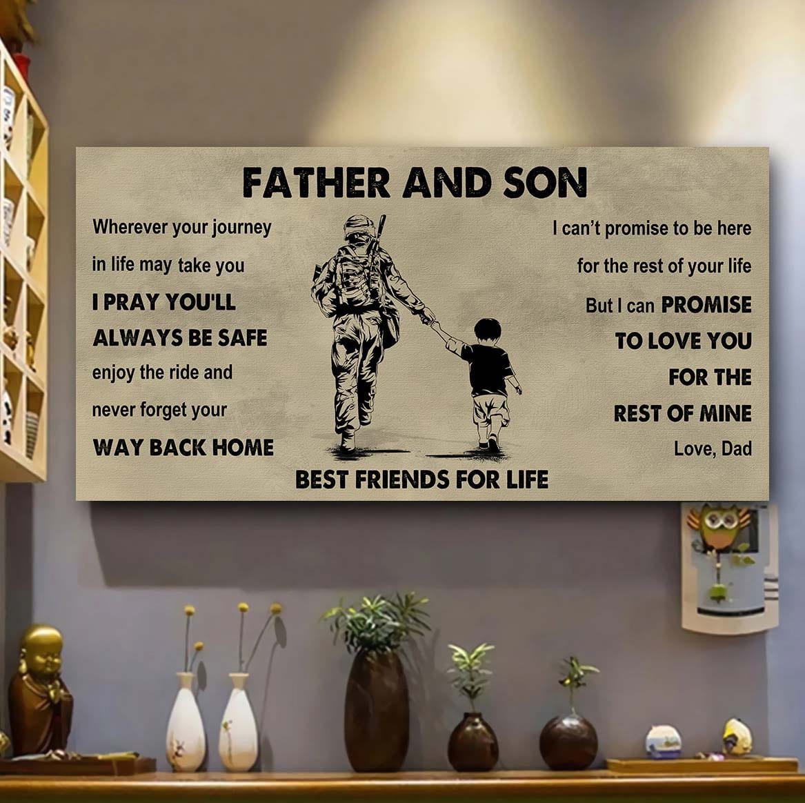 Knight Templar Father And Daughter Best Friends For Life - Ver 2 Never Forget Your Way Back Home Poster Canvas Gift For Son From Father