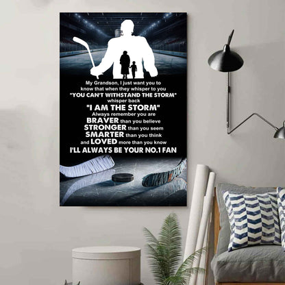 Tennis Poster Canvas Grandma To Grandson - Whisper Back I Am The Storm I Will Always Your No 1 Fan