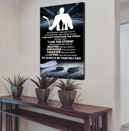 Tennis Poster Canvas Grandma To Grandson - Whisper Back I Am The Storm I Will Always Your No 1 Fan
