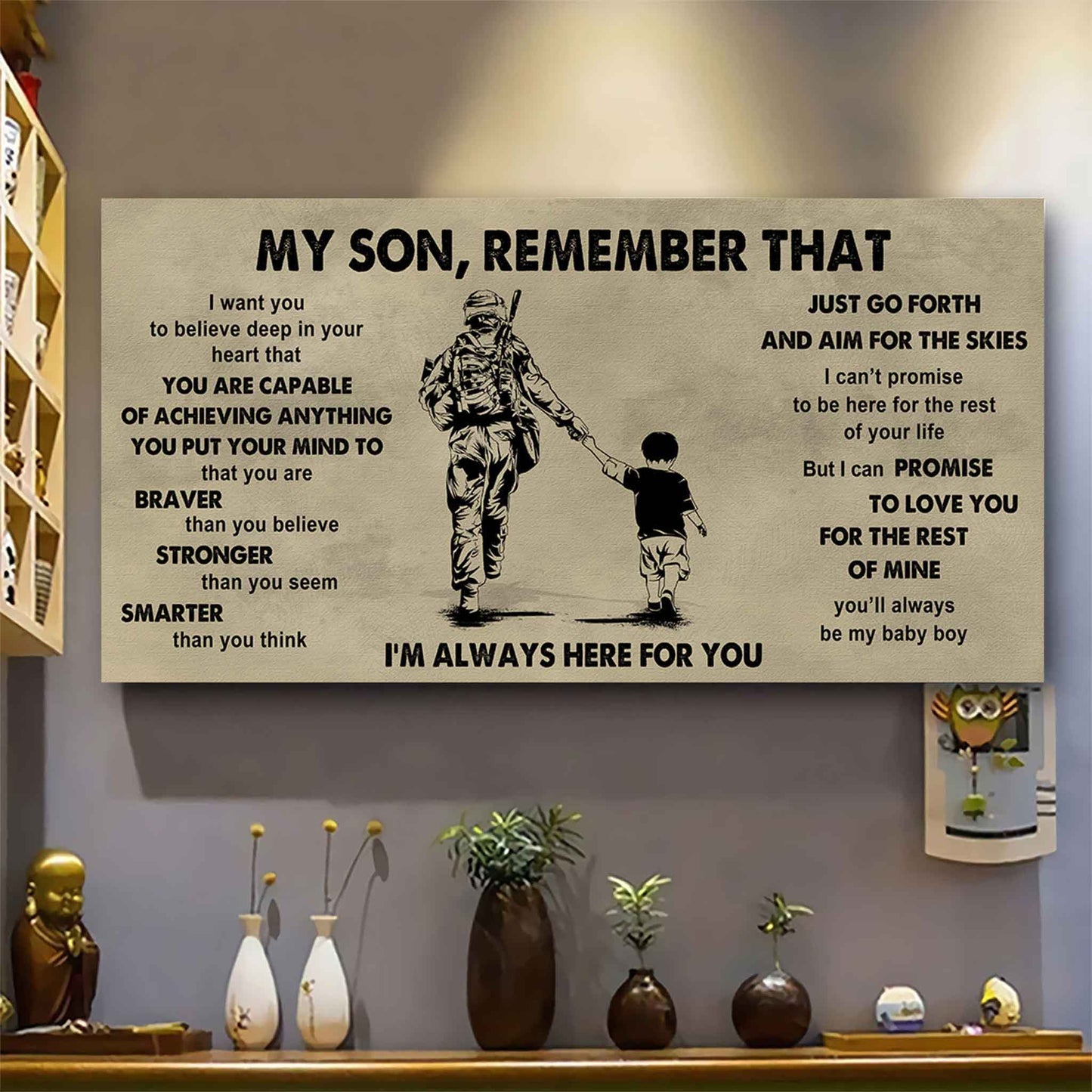 Personalized Sport Poster Canvas - My Son Remember That Just Go Forth And Aim For The Skies
