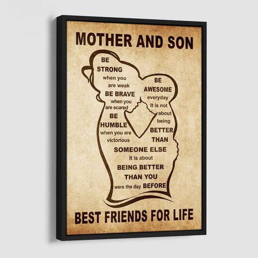 Personalized Family Poster Canvas Mother And Son Best Friend For Life Gift From Mom Gift For Your Son With Motivational Message