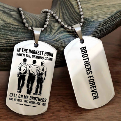 Soldier Customizable engraved black dog tag double sided gift from brother, brother forevers