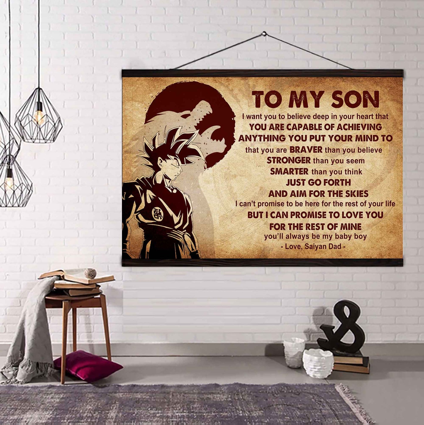 New Version Warrior Poster Canvas Just Go Forth And Aim For The Skies From Dad To Son Gift For Your Son Motivational Quotes