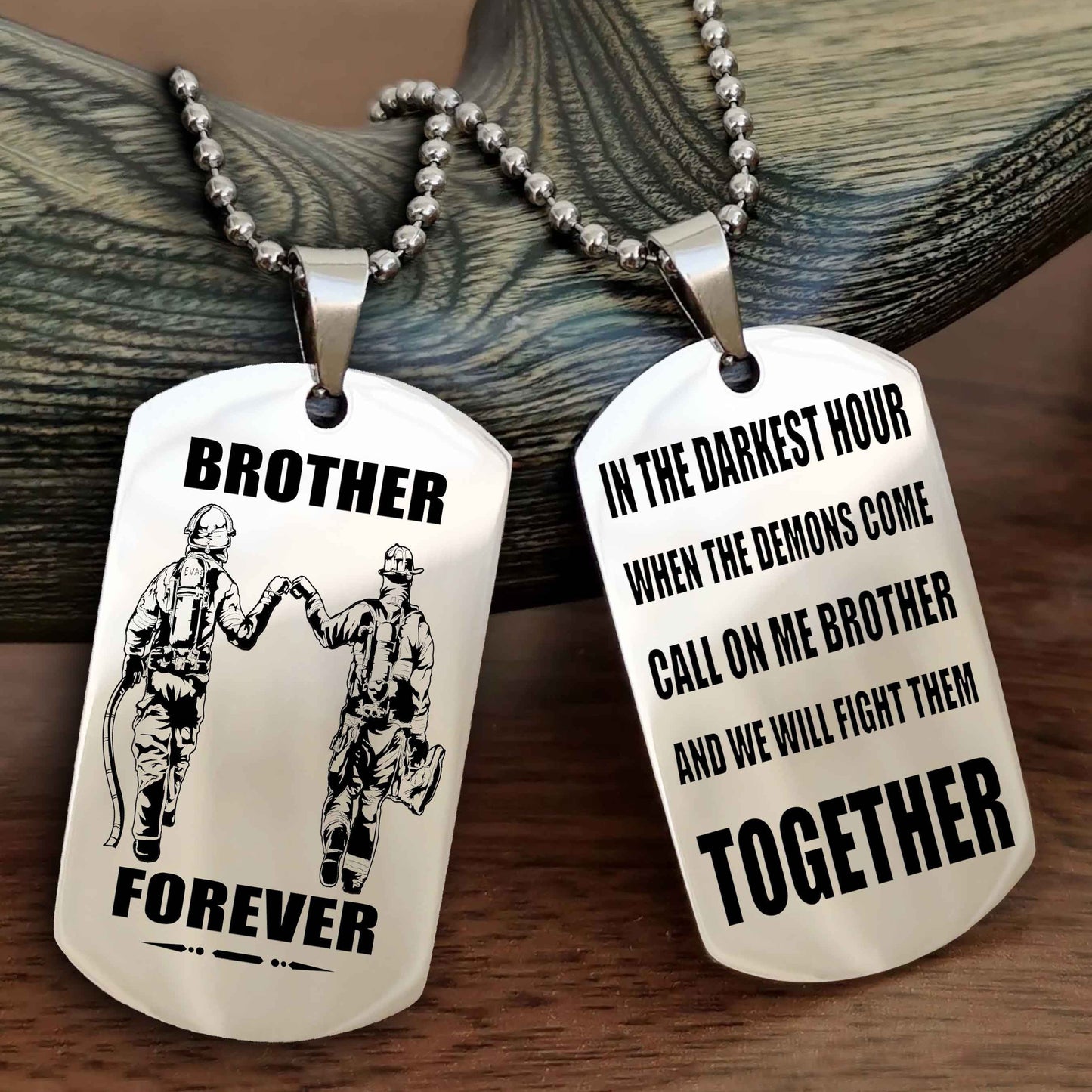 TWD Personalized Double Sided Dog Tag For My Brother - Call On Me Brother And We Will Fight Them Together Gift For Your Friend