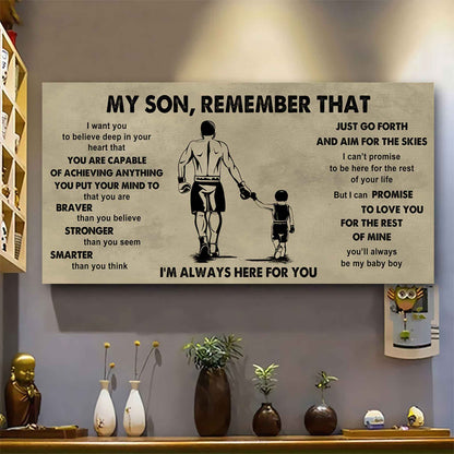 Personalized Sport Poster Canvas - My Son Remember That Just Go Forth And Aim For The Skies