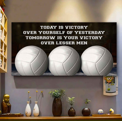 Hockey Poster Canvas - Today Is Victory Over Yourself Over Yourself Of Yesterday Tomorrow Is Your Victory Over Lesser Men