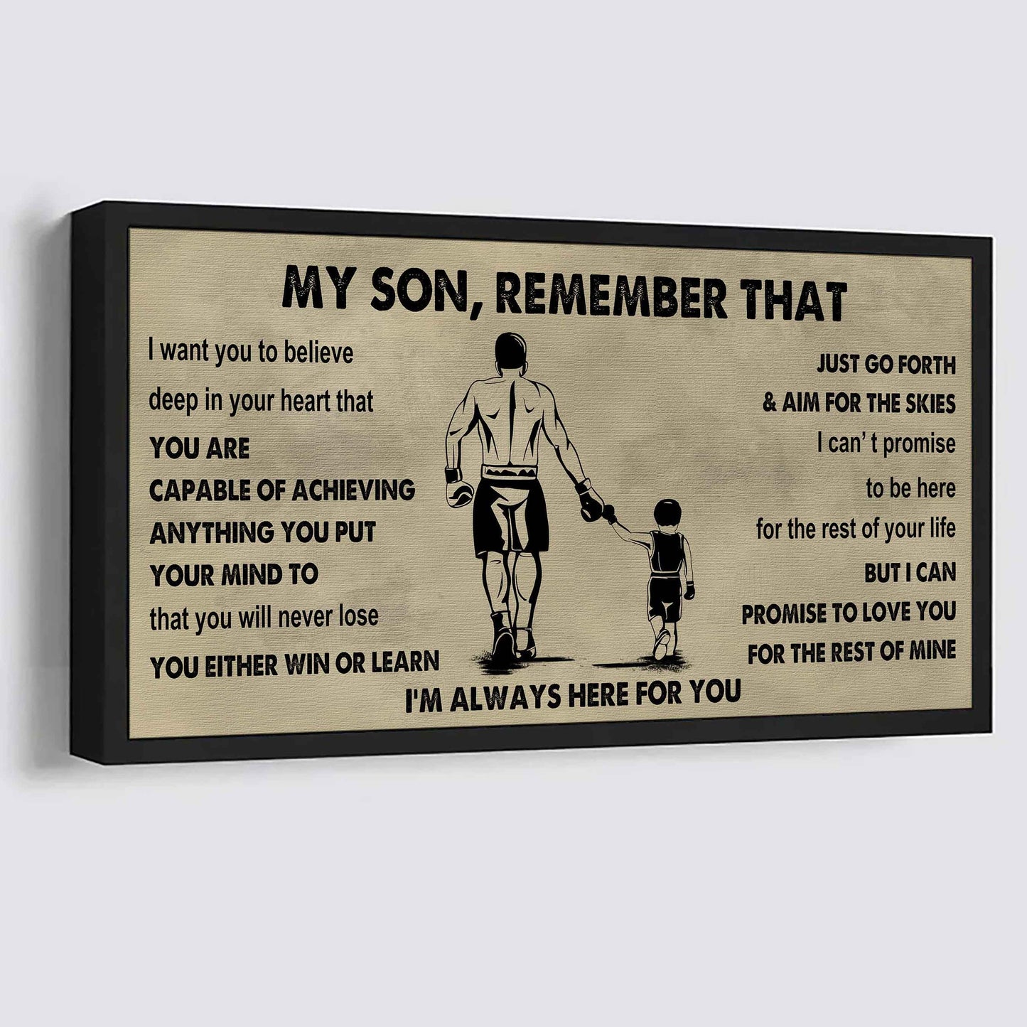 Personalized Sport Poster Canvas -  My Son Remember That You Will Never Lose You Either Win Or Learn