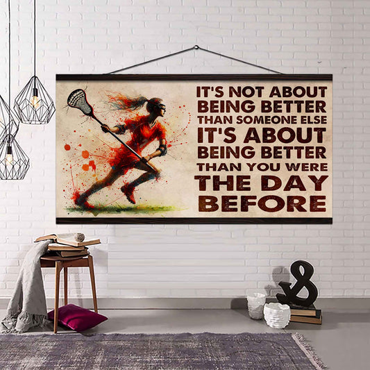 Water Color Woman SWIMMING Poster Canvas It Is Not About Being Better Than Someone Else Gift For Your Loving Woman