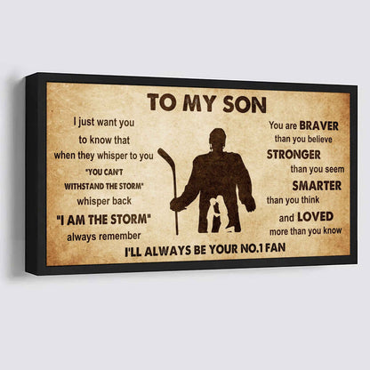Personalized Sport Poster Canvas I'll Be Your No 1 Fan Mom To Son - Whisper Back I'm The Storm
