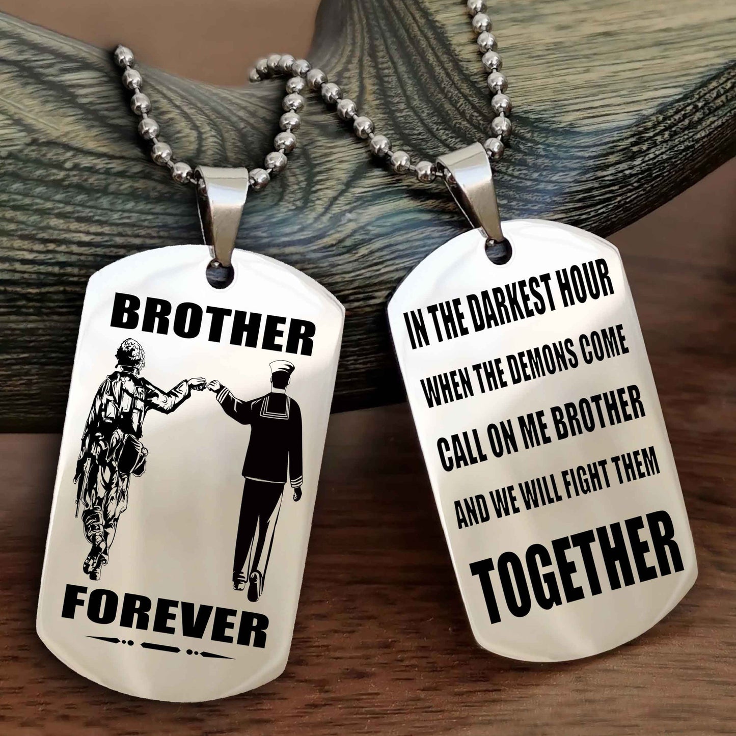Mix Soldier Double Sided Dog Tag Call On Me Brother And We Will Fight Them Together