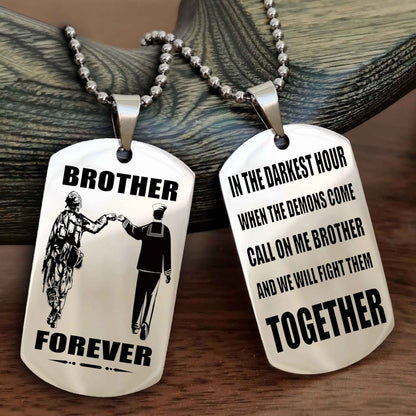 Mix Soldier Double Sided Dog Tag Call On Me Brother And We Will Fight Them Together