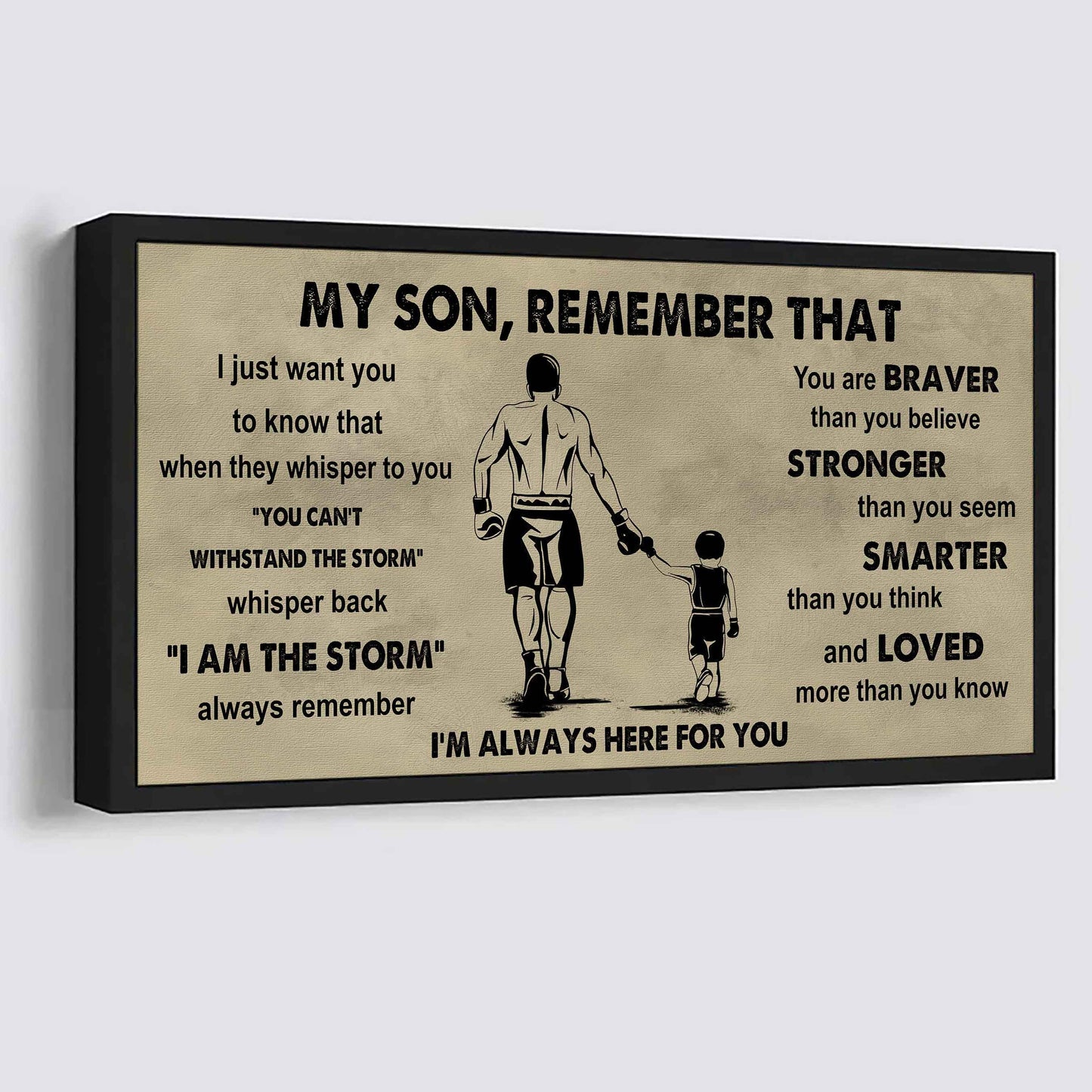 Personalized Sport Poster Canvas -  My Son Remember That Whisper Back I Am The Storm