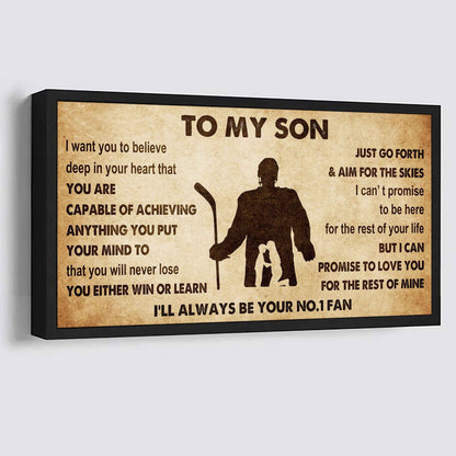 Personalized Sport Poster Canvas I'll Be Your No 1 Fan Mom To Son - You Will Never Losse You Either Win Or Learn