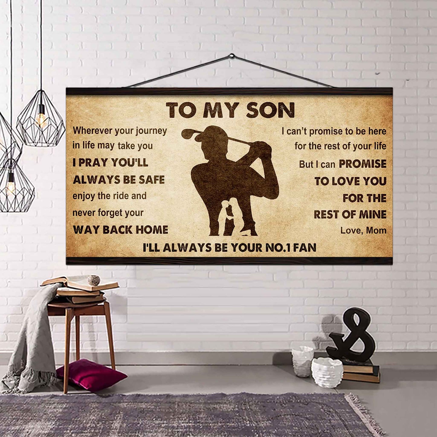Personalized Sport Poster Canvas I'll Be Your No 1 Fan Mom To Son - Never Forget Your Way Back Home