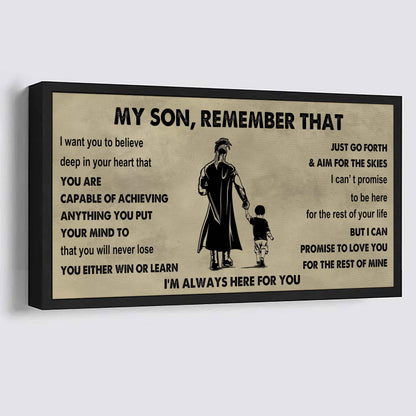 Personalized DRB Poster Canvas - My Son Remember That You Will Never Lose You Either Win Or Learn