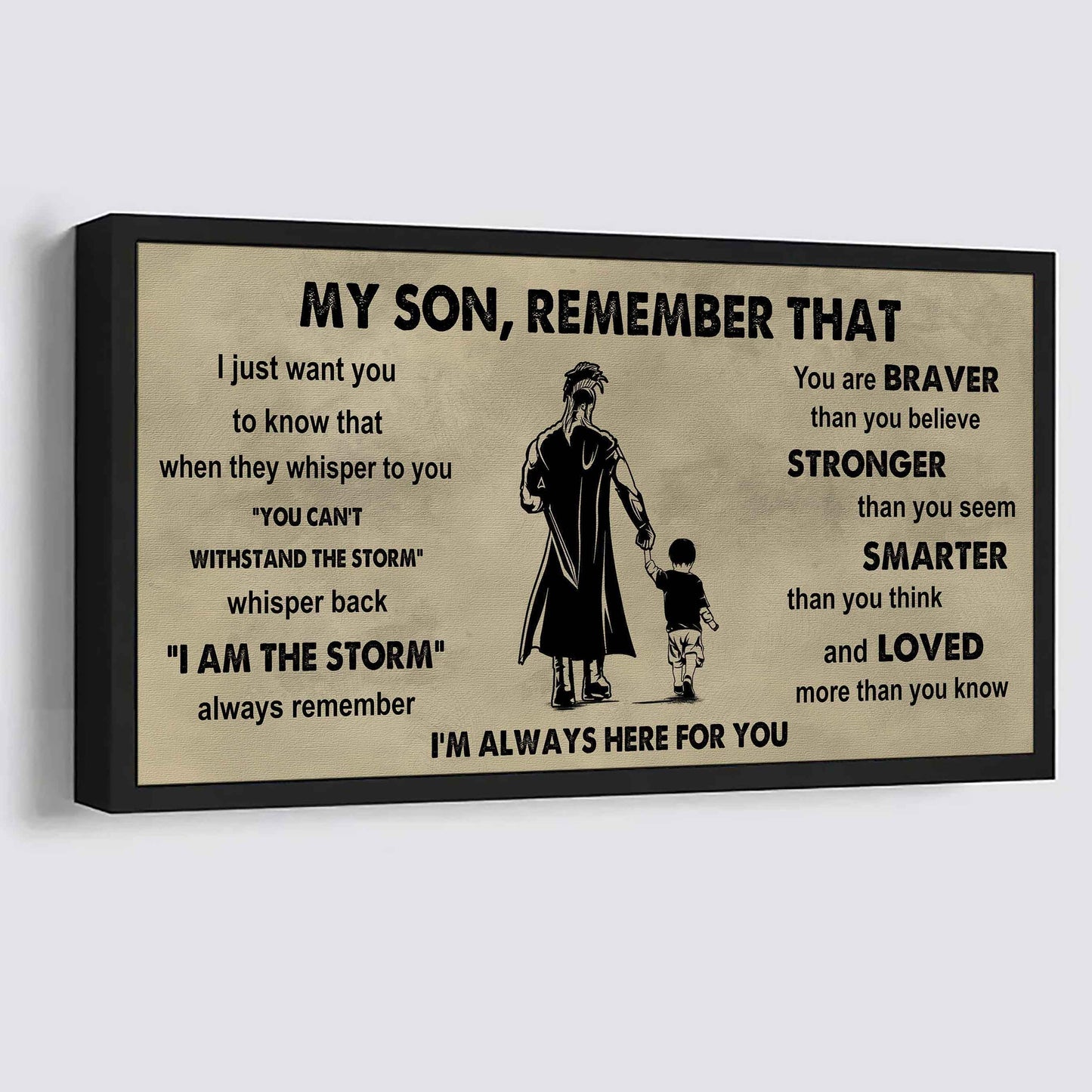 Personalized DRB Poster Canvas - My Son Remember That Whisper Back I Am The Storm