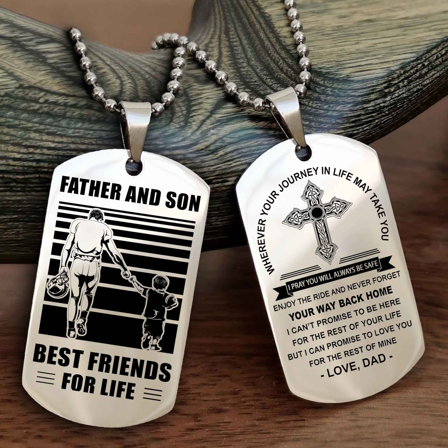 Knight Templar Cross Double Sided Dog Tag Father And Son Best Friend For Life - Gift For Son Never Forget Your Way Back Home