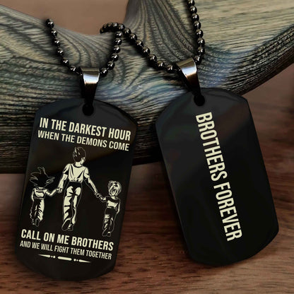 Soldier Customizable engraved black dog tag double sided gift from brother, brother forevers