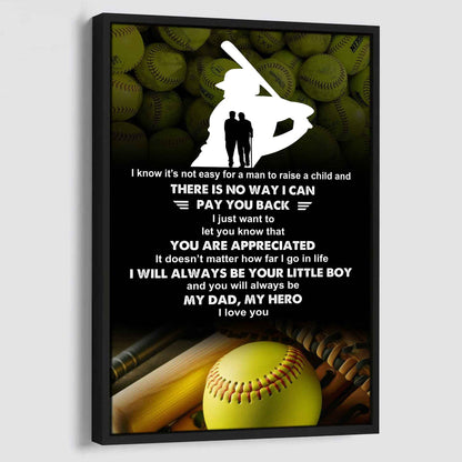 Poster Canvas To My Dad  I Know It's Not Easy - I Will Always Be Your Little Boy Gift From Son