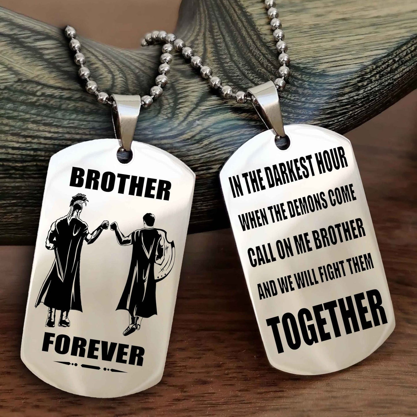 TWD Personalized Double Sided Dog Tag For My Brother - Call On Me Brother And We Will Fight Them Together Gift For Your Friend