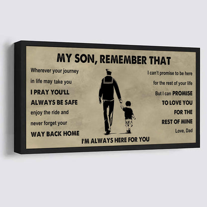 Personalized Sport Poster Canvas -  My Son Remember That Never Forget Your Way Back Home