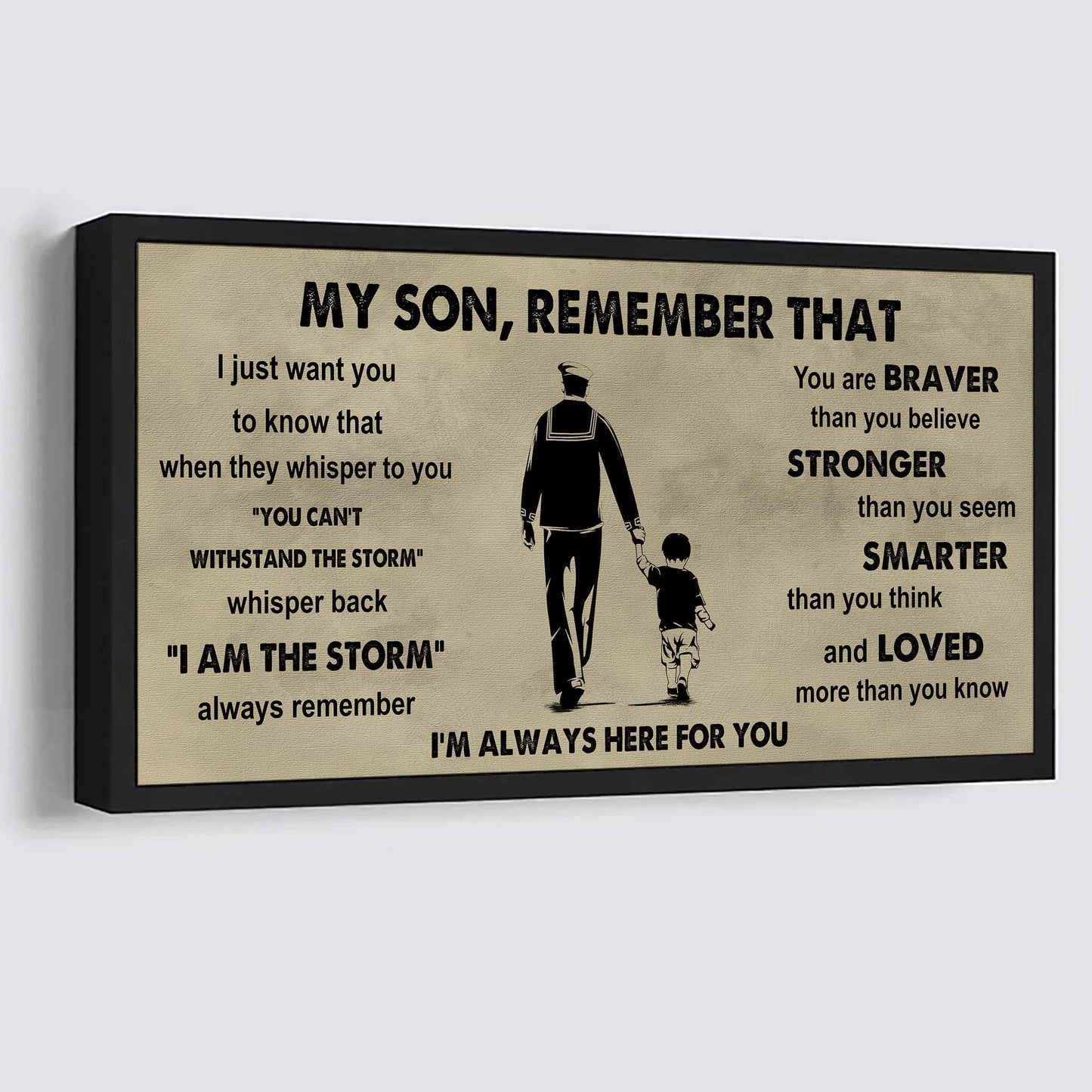 Personalized Sport Poster Canvas -  My Son Remember That Whisper Back I Am The Storm