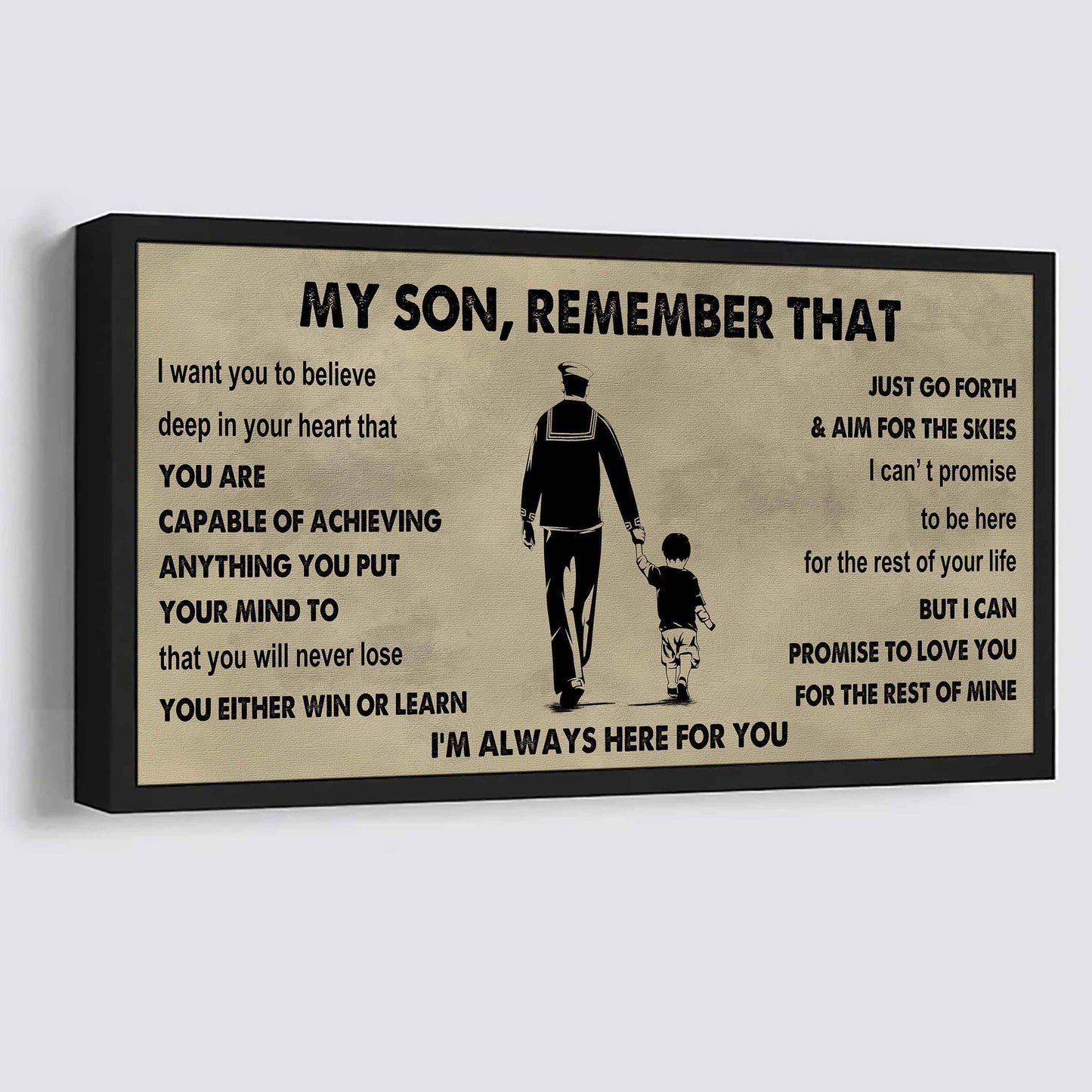 Personalized Sport Poster Canvas -  My Son Remember That You Will Never Lose You Either Win Or Learn