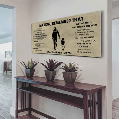 Personalized Sport Poster Canvas - My Son Remember That Just Go Forth And Aim For The Skies