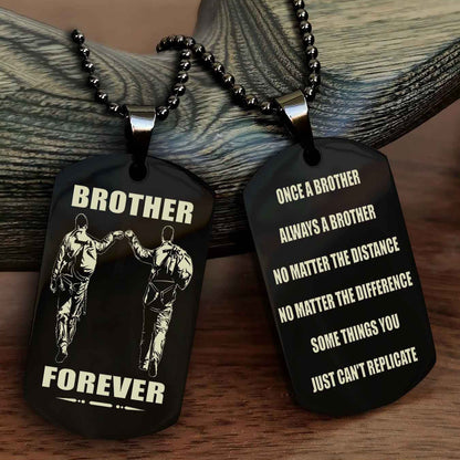 TWD Customizable engraved dog tag double sided gift from brother - Brother Forever Once A Brother Always A Brother