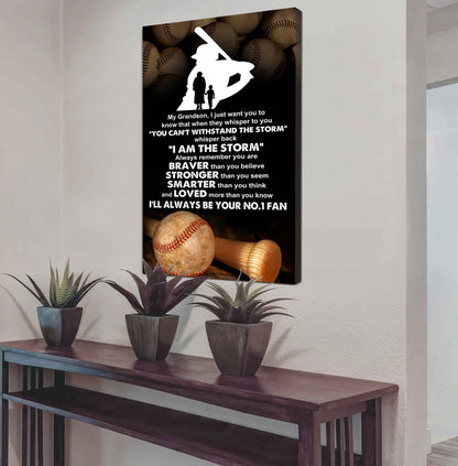 Tennis Poster Canvas Grandma To Grandson - Whisper Back I Am The Storm I Will Always Your No 1 Fan